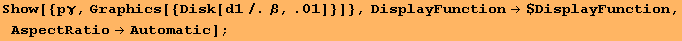 Show[{pγ, Graphics[{Disk[d1/.β, .01]}]}, DisplayFunction→$DisplayFunction, AspectRatio→Automatic] ;